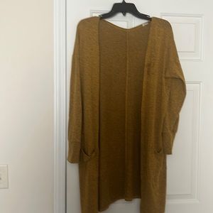 Mustard, heathered cardigan